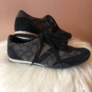 Coach canvas and suede sneakers